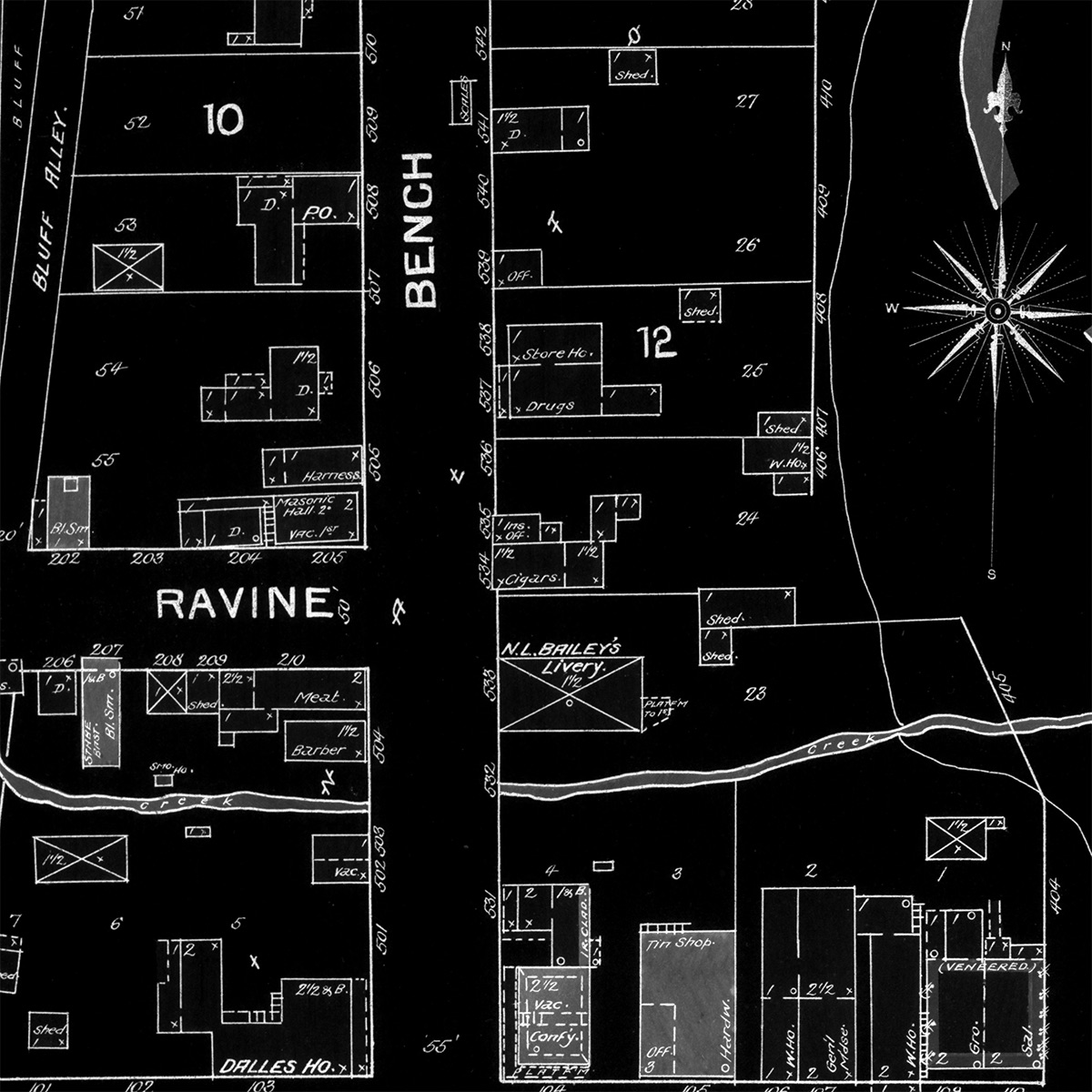 1892 Sanborn Fire Map of Taylors Falls, Minnesota.