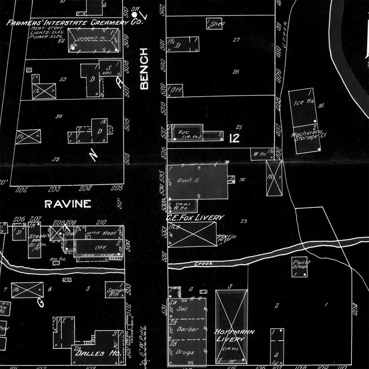1914 Sanborn Fire Map of Taylors Falls, Minnesota.